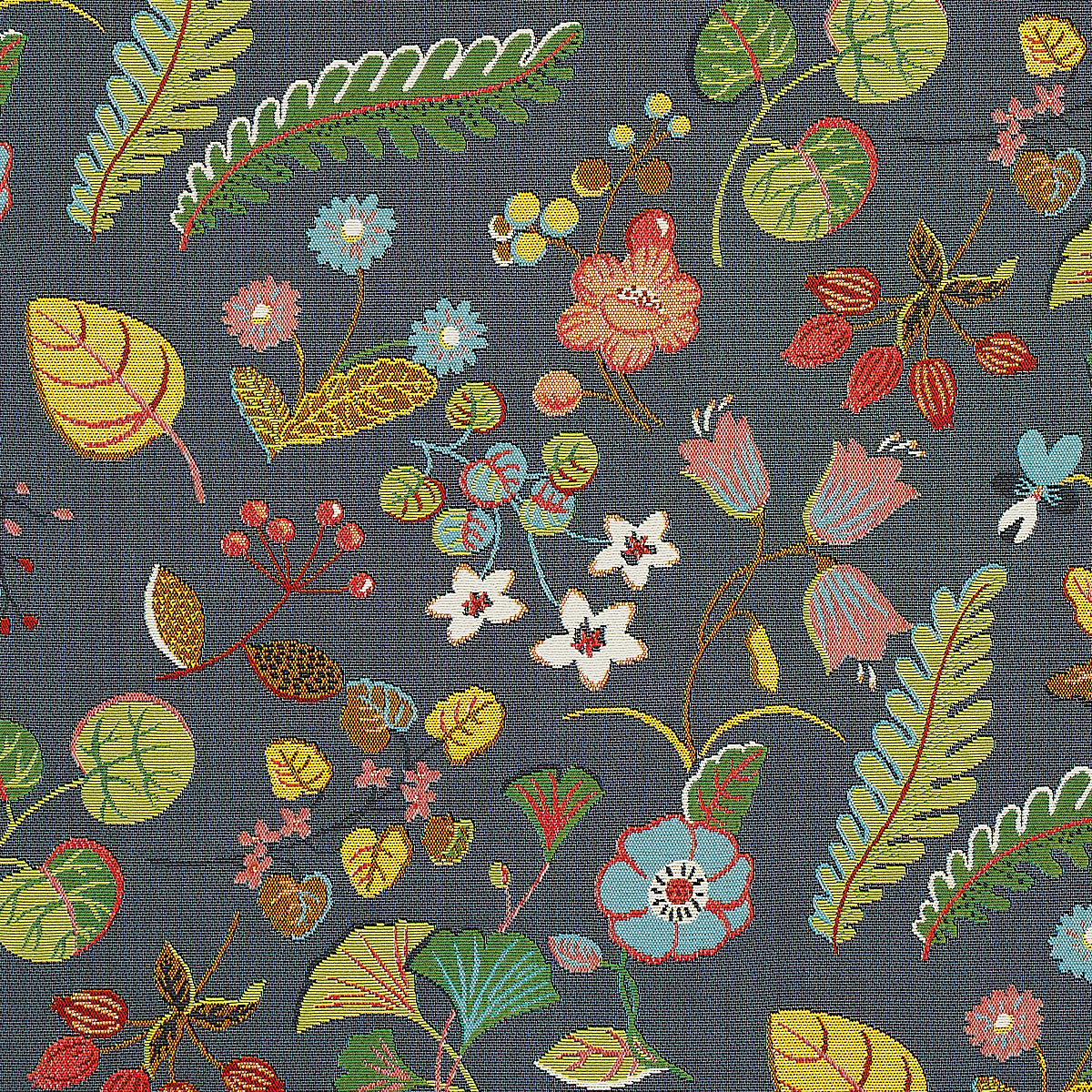 Schumacher Botanica Indoor/Outdoor Charcoal Fabric 75941