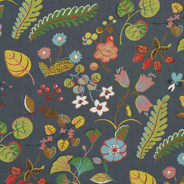 Schumacher Botanica Indoor/Outdoor Charcoal Fabric Sample 75941