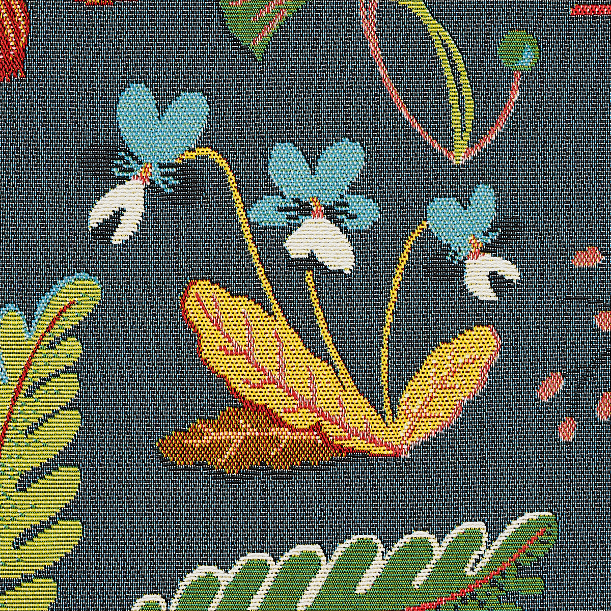 Schumacher Botanica Indoor/Outdoor Charcoal Fabric Sample 75941