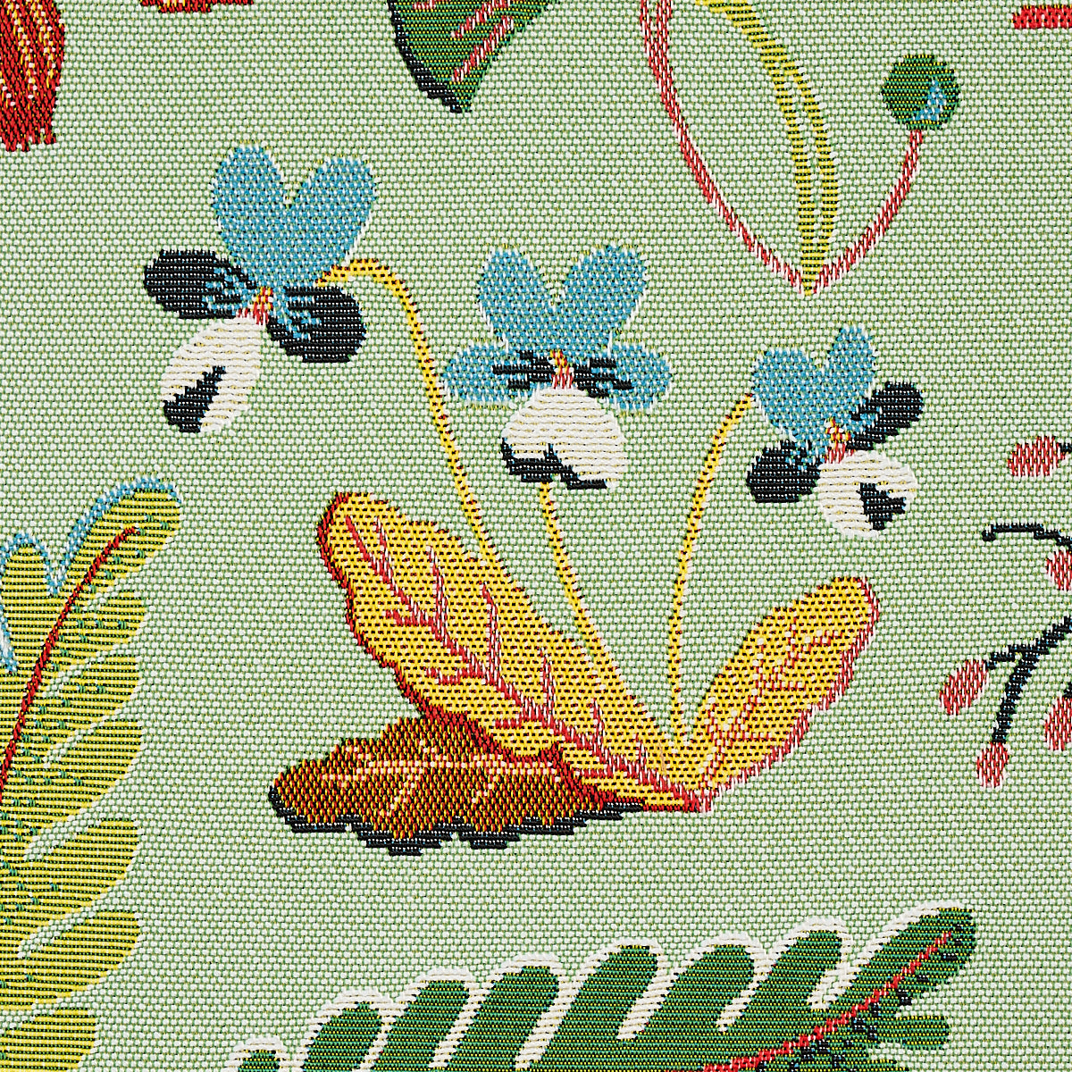 Schumacher Botanica Indoor/Outdoor Mineral Fabric Sample 75942