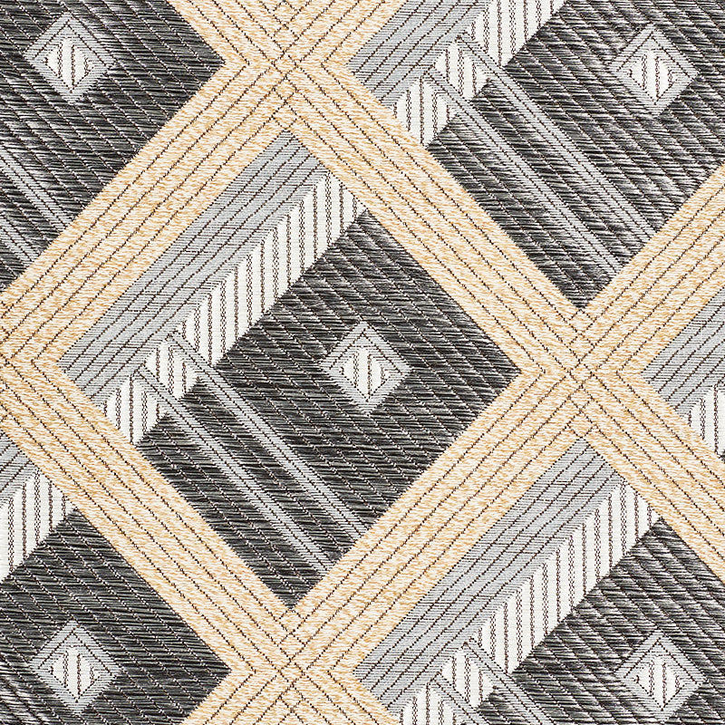 Schumacher Legrad Argyle Charcoal Fabric 76011