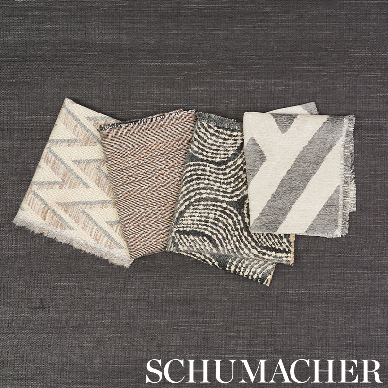 Schumacher Equix Charcoal Fabric Sample 76021