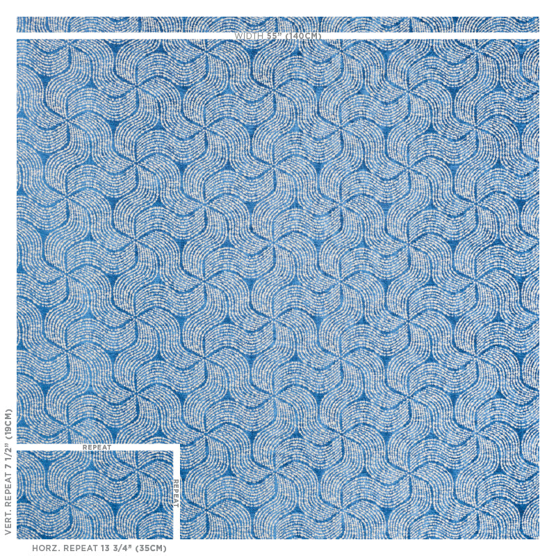 Schumacher Fiador Blue Fabric 76052