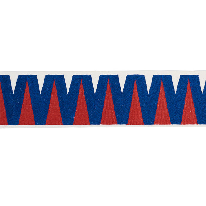 Schumacher Prado Tape Blue & Red Trim Sample 76063