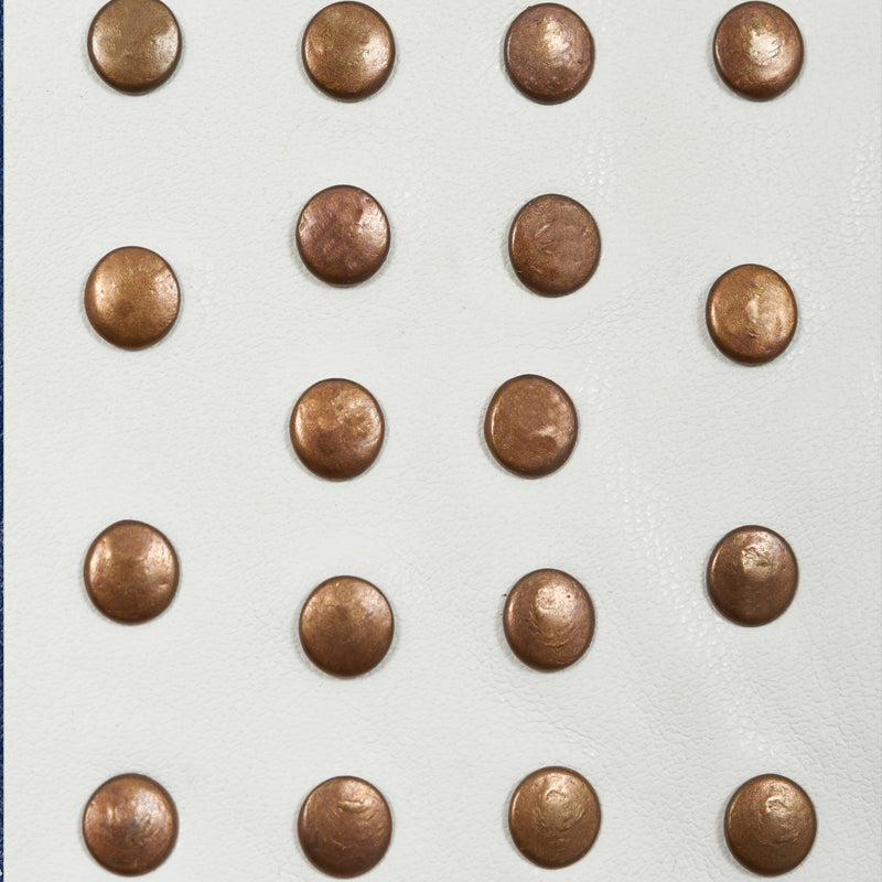 Schumacher Studded Leather Trim Ivory Trim Sample 76090