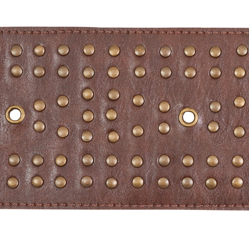 Schumacher Studded Leather Trim Brown Trim 76091