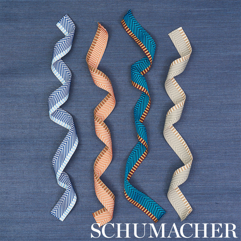 Schumacher Chevron Twill Tape Black Trim Sample 76110