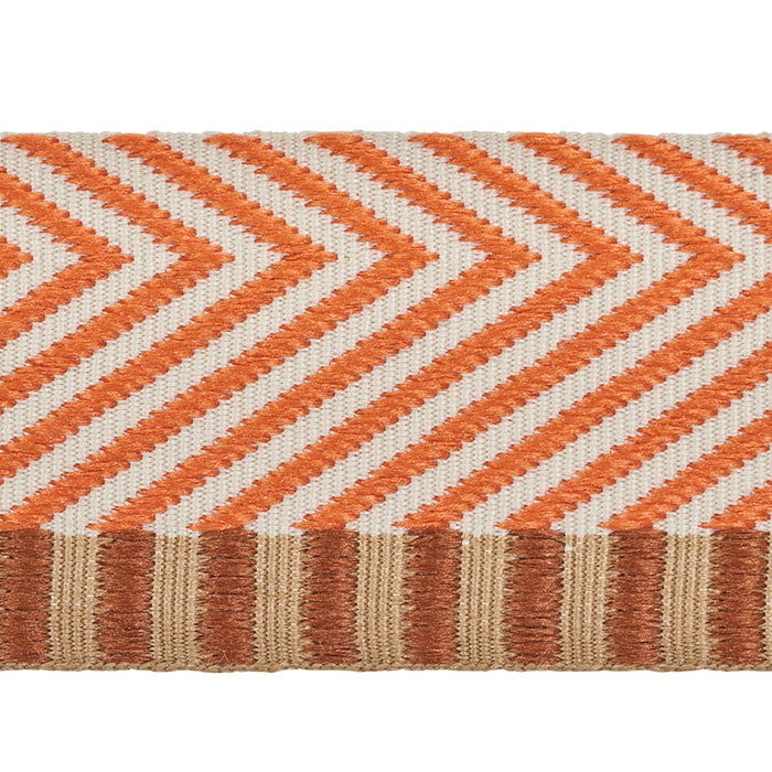 Schumacher Chevron Twill Tape Orange Trim Sample 76112