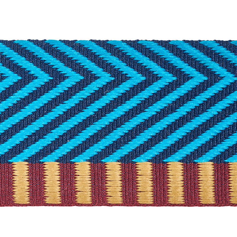 Schumacher Chevron Twill Tape Peacock Trim 76114