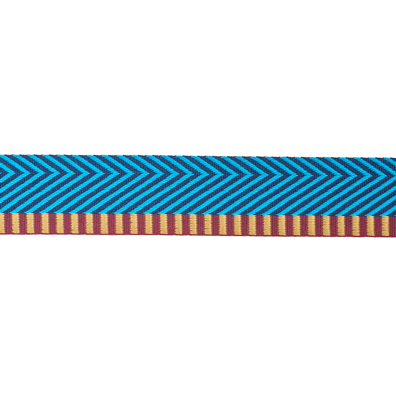 Schumacher Chevron Twill Tape Peacock Trim 76114