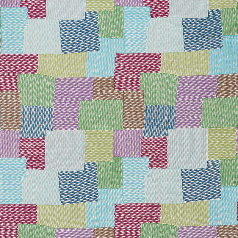 Schumacher Carnaby Blue & Green Fabric Sample 76180