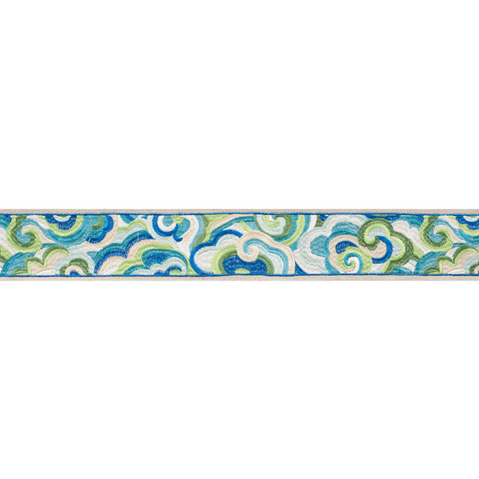 Schumacher Woodstock Tape Peacock Trim Sample 76221