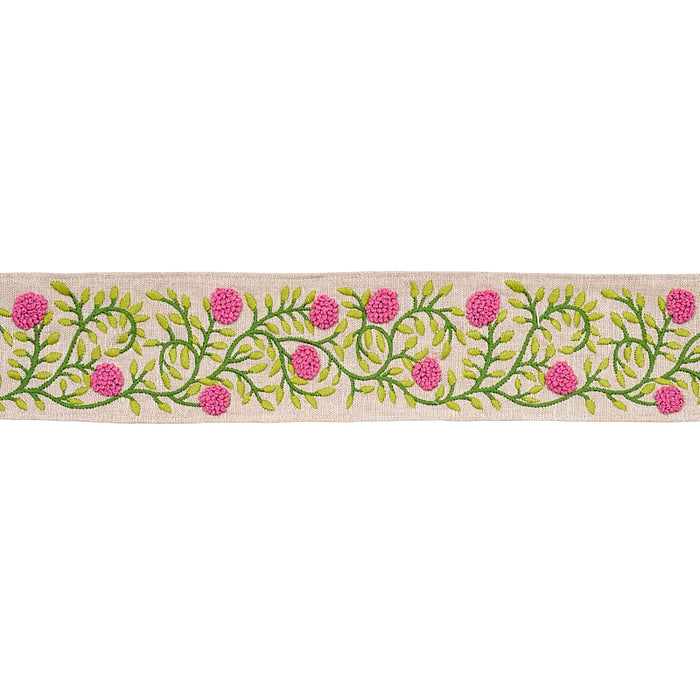 Schumacher Ashoka Tape Orchid & Green Trim Sample 76295