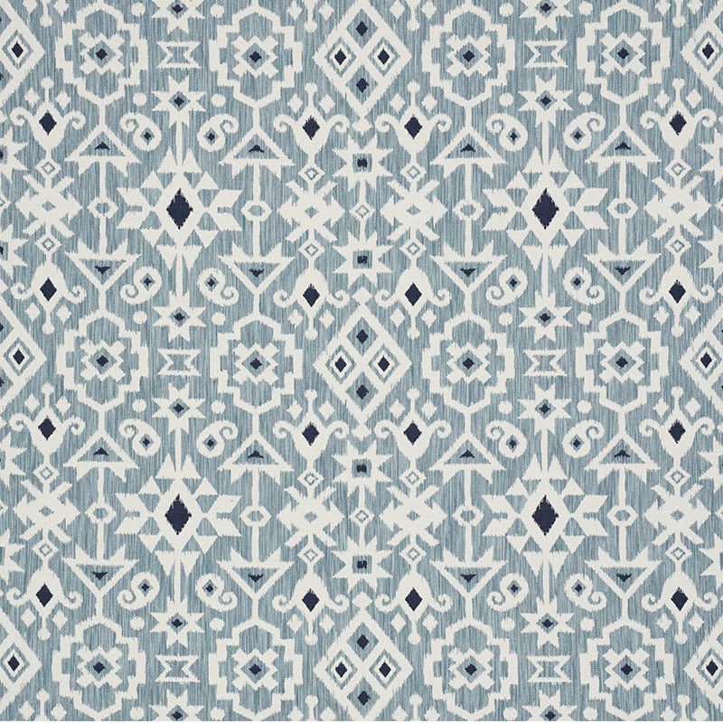 Schumacher Crusoe Ikat Sky Fabric Sample 76521