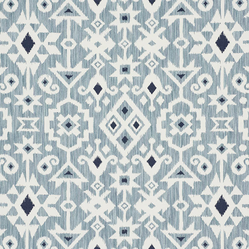 Schumacher Crusoe Ikat Sky Fabric Sample 76521