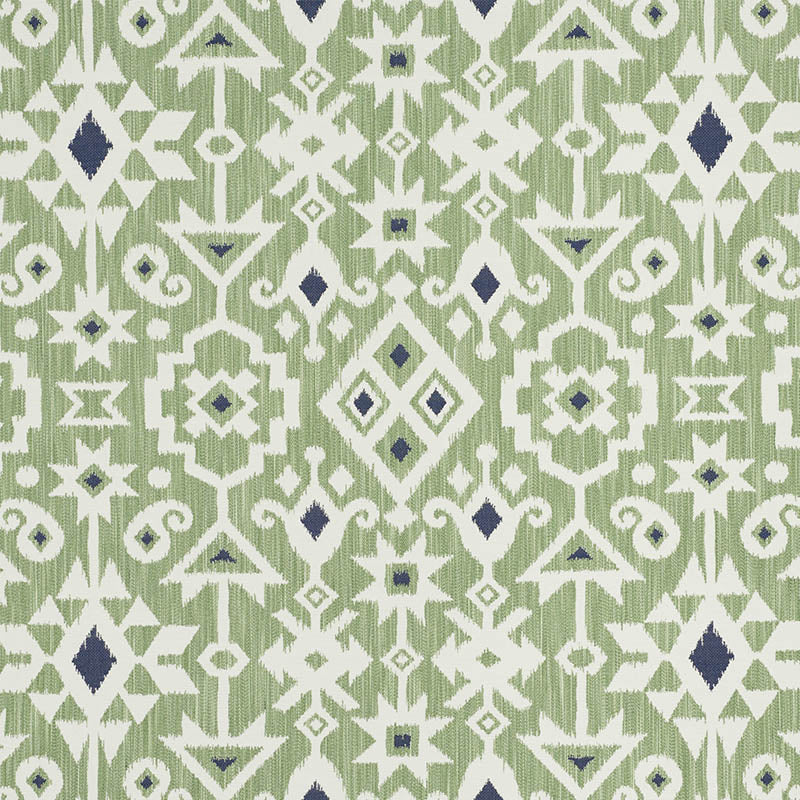 Schumacher Crusoe Ikat Green Fabric Sample 76522