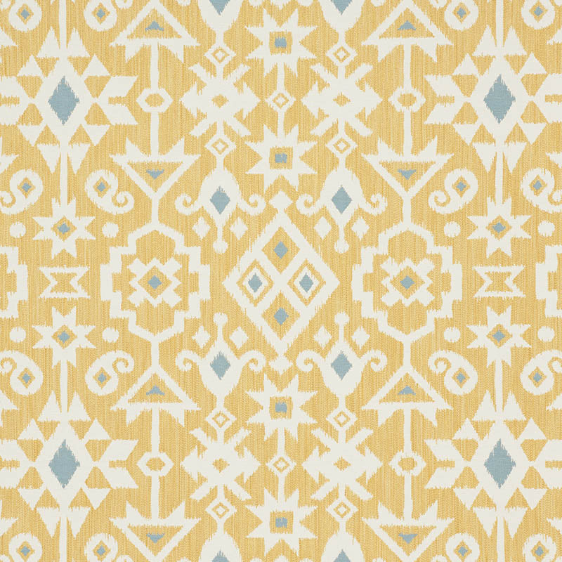 Schumacher Crusoe Ikat Yellow Fabric Sample 76523