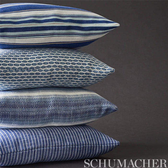 Schumacher Ponderosa Stripe Blue Fabric Sample 76630