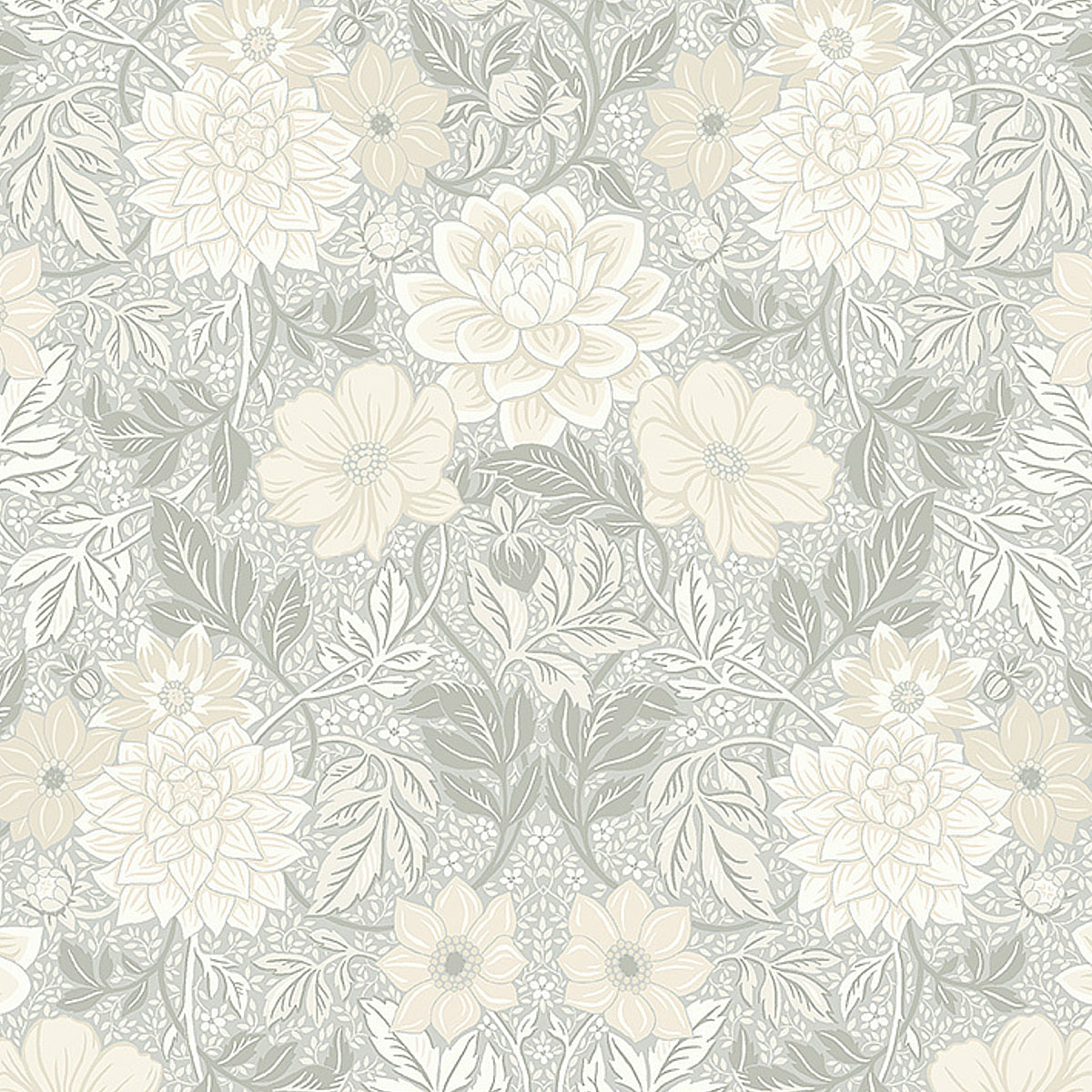 Schumacher Dahlia Garden Natural Wallpaper 7664