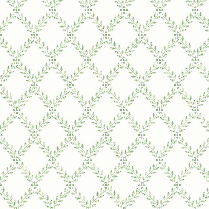 Schumacher Trellis Leaves Leaf Wallpaper Sample 7671