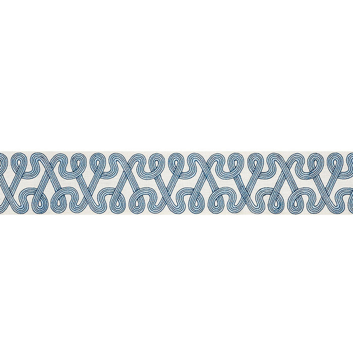 Schumacher Freeform Embroidered Tape Sky Trim Sample 76731