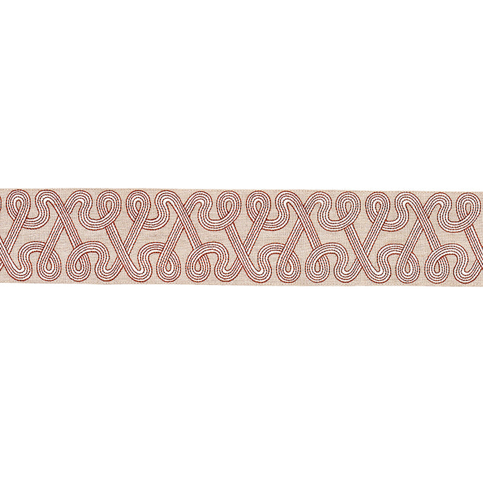 Schumacher Freeform Embroidered Tape Clay Trim Sample 76734