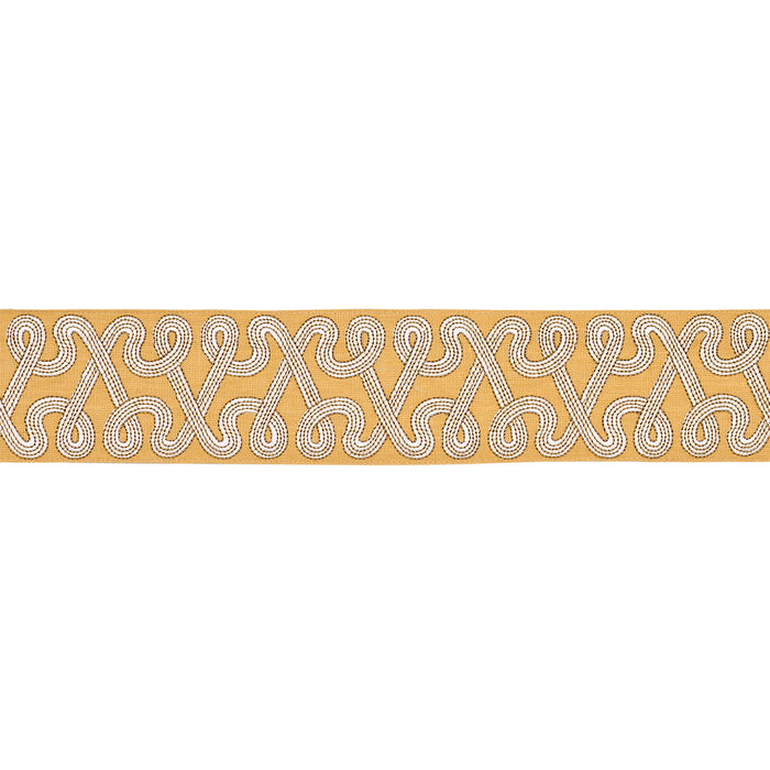 Schumacher Freeform Embroidered Tape Maize Trim Sample 76735