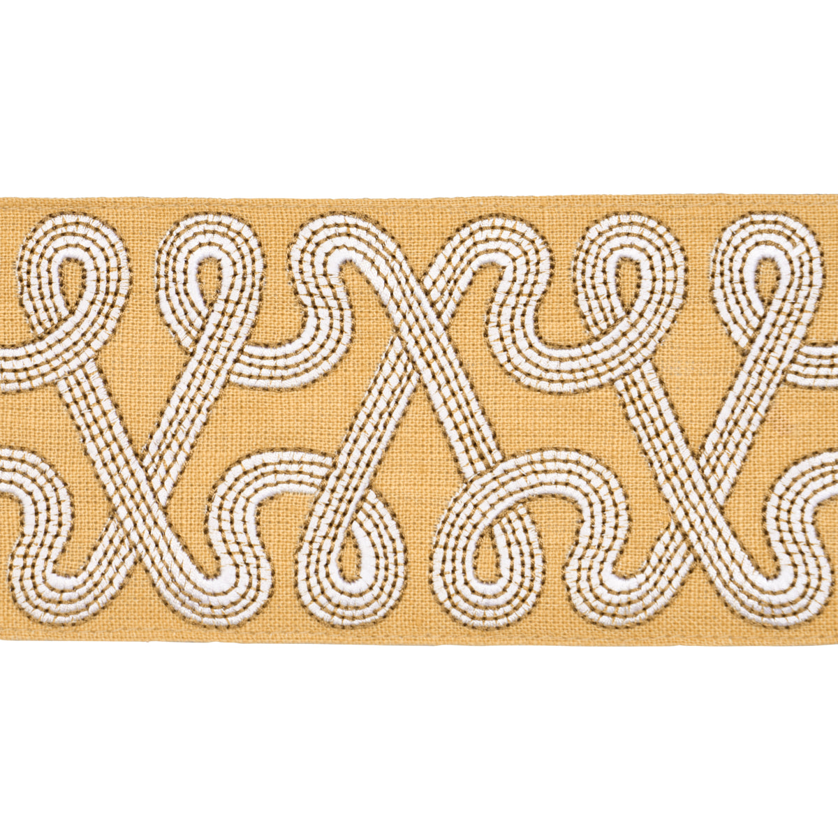 Schumacher Freeform Embroidered Tape Maize Trim Sample 76735