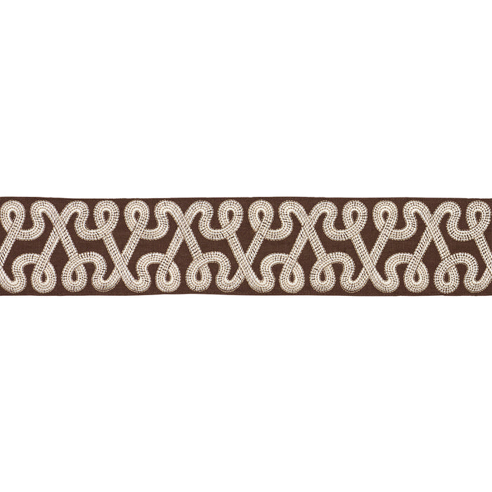 Schumacher Freeform Embroidered Tape Chocolate Trim 76736