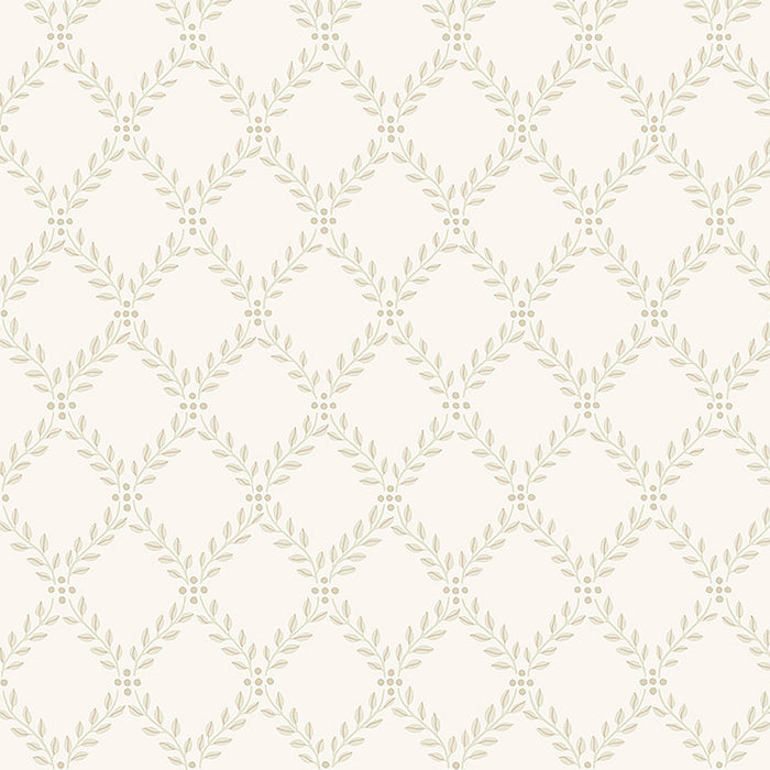 Schumacher Trellis Leaves Natural Wallpaper 7673