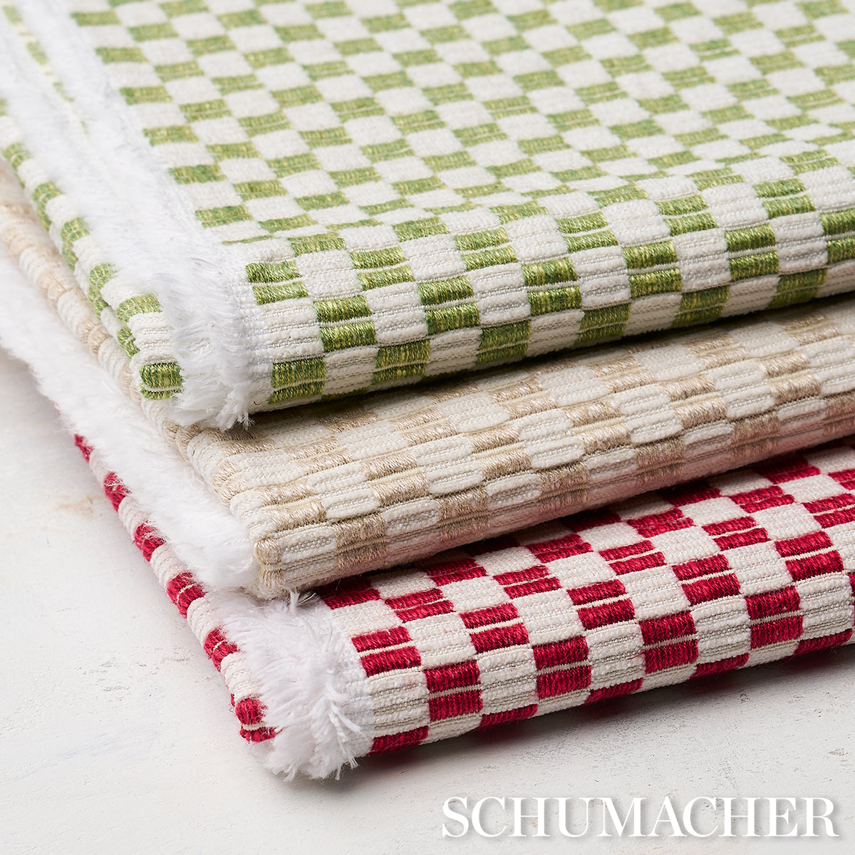 Schumacher Elkhart Crimson Fabric Sample 76743