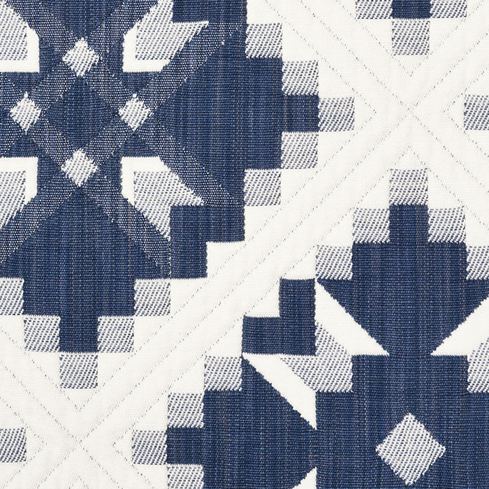 Schumacher Tristan Patchwork Indigo Fabric 76760