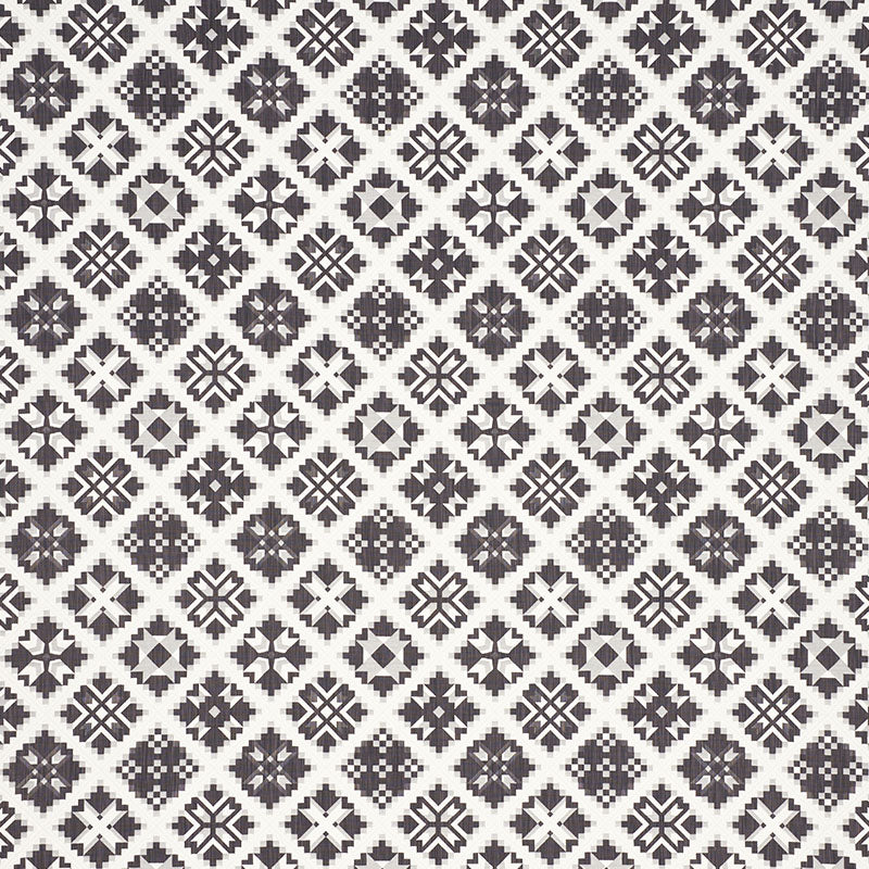 Schumacher Tristan Patchwork Charcoal Fabric 76761