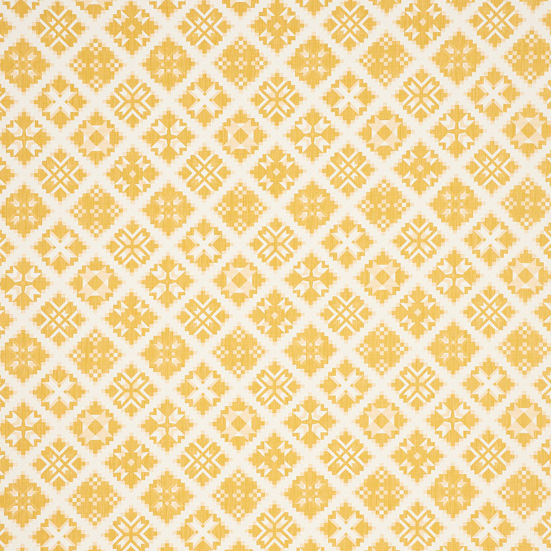 Schumacher Tristan Patchwork Yellow Fabric 76762