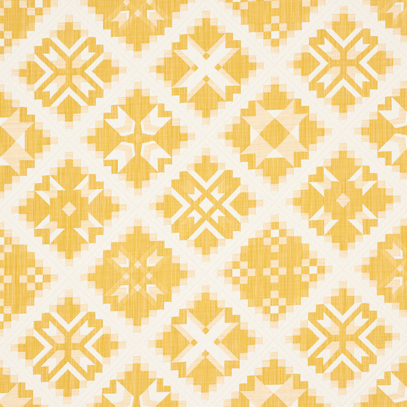 Schumacher Tristan Patchwork Yellow Fabric 76762