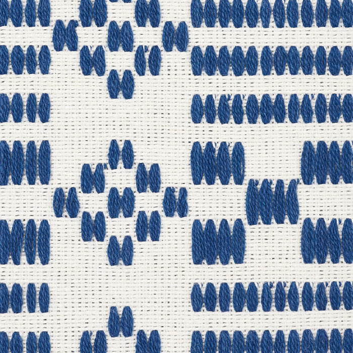 Schumacher Wilson Embroidery Indigo Fabric Sample 76790