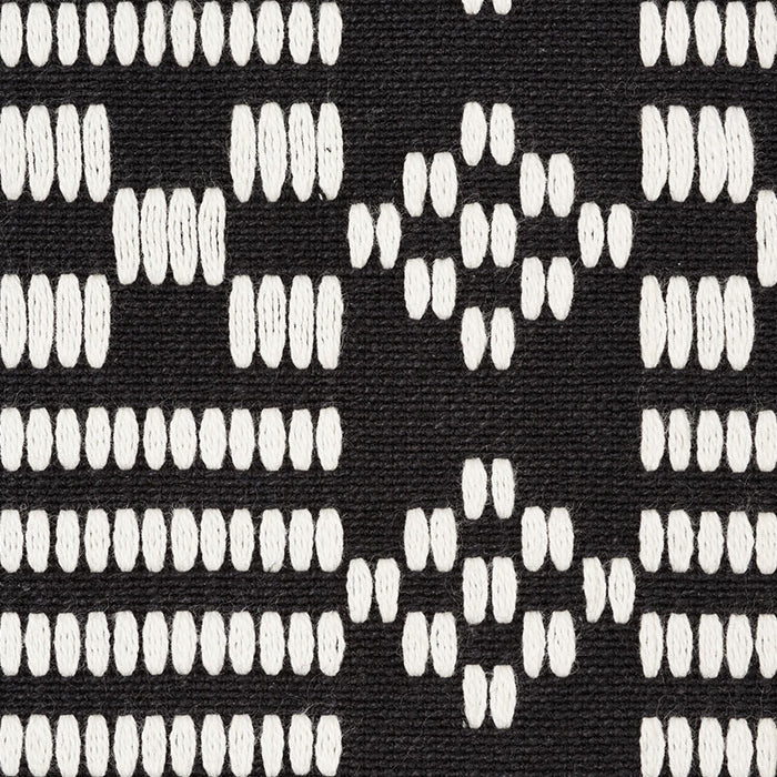 Schumacher Wilson Embroidery Black Fabric Sample 76791