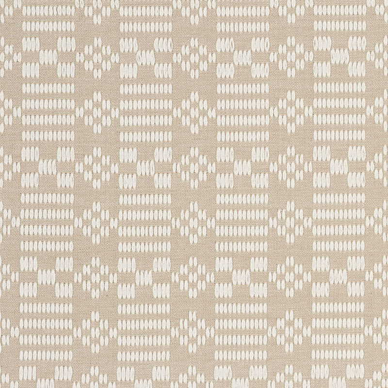 Schumacher Wilson Embroidery Sand Fabric 76792