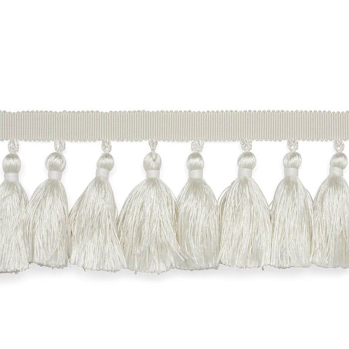 Schumacher Valentin Silk Tassel Ivory Trim Sample 76800