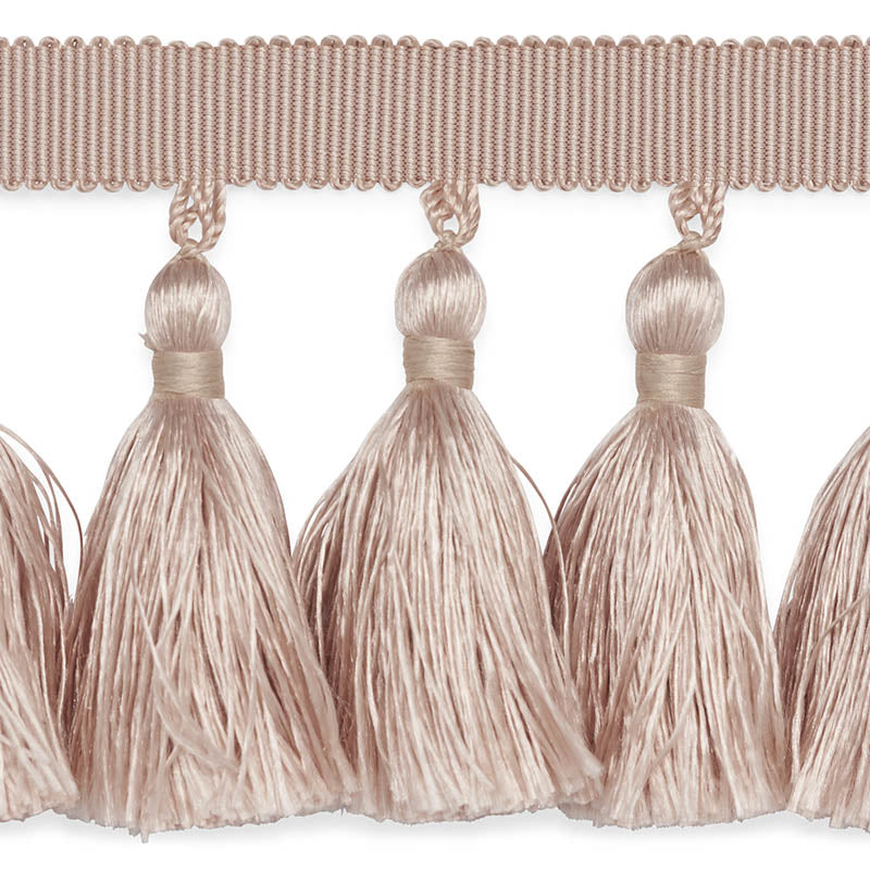 Schumacher Valentin Silk Tassel Blush Trim Sample 76802