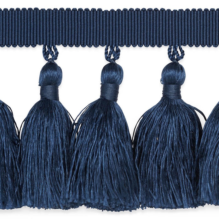 Schumacher Valentin Silk Tassel Navy Trim Sample 76804