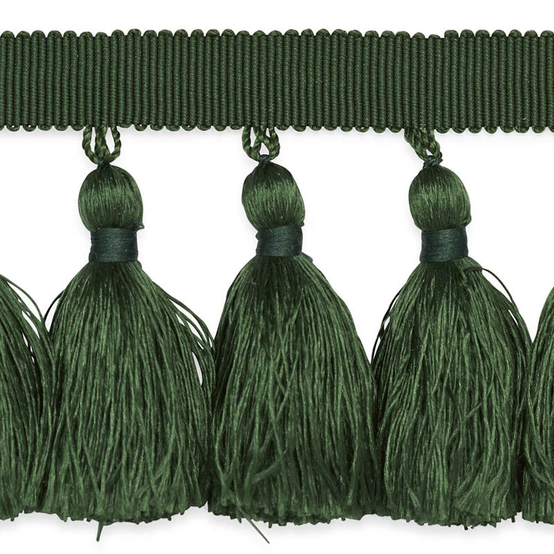 Schumacher Valentin Silk Tassel Emerald Trim 76806