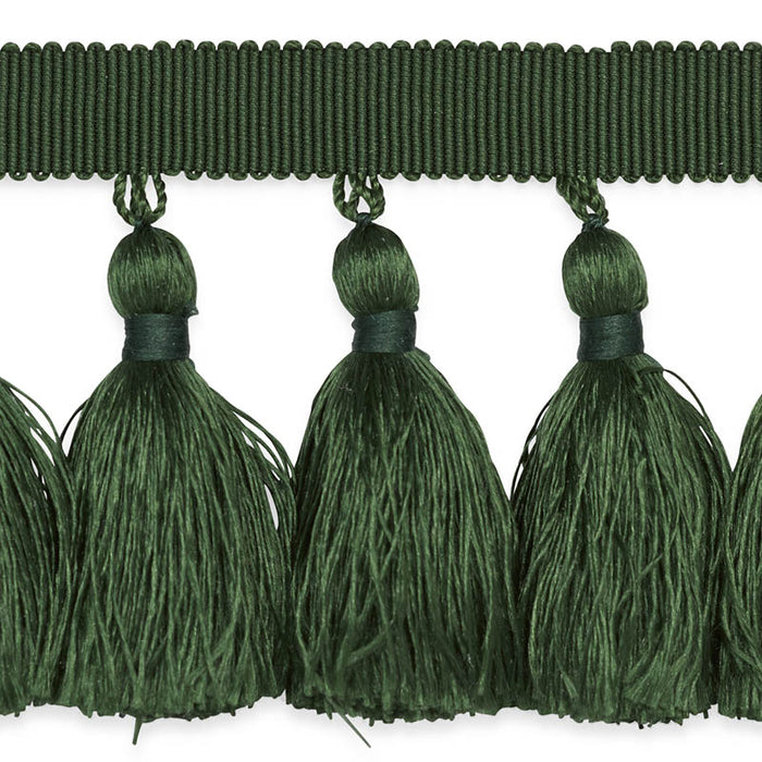 Schumacher Valentin Silk Tassel Emerald Trim Sample 76806