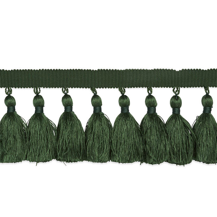 Schumacher Valentin Silk Tassel Emerald Trim Sample 76806