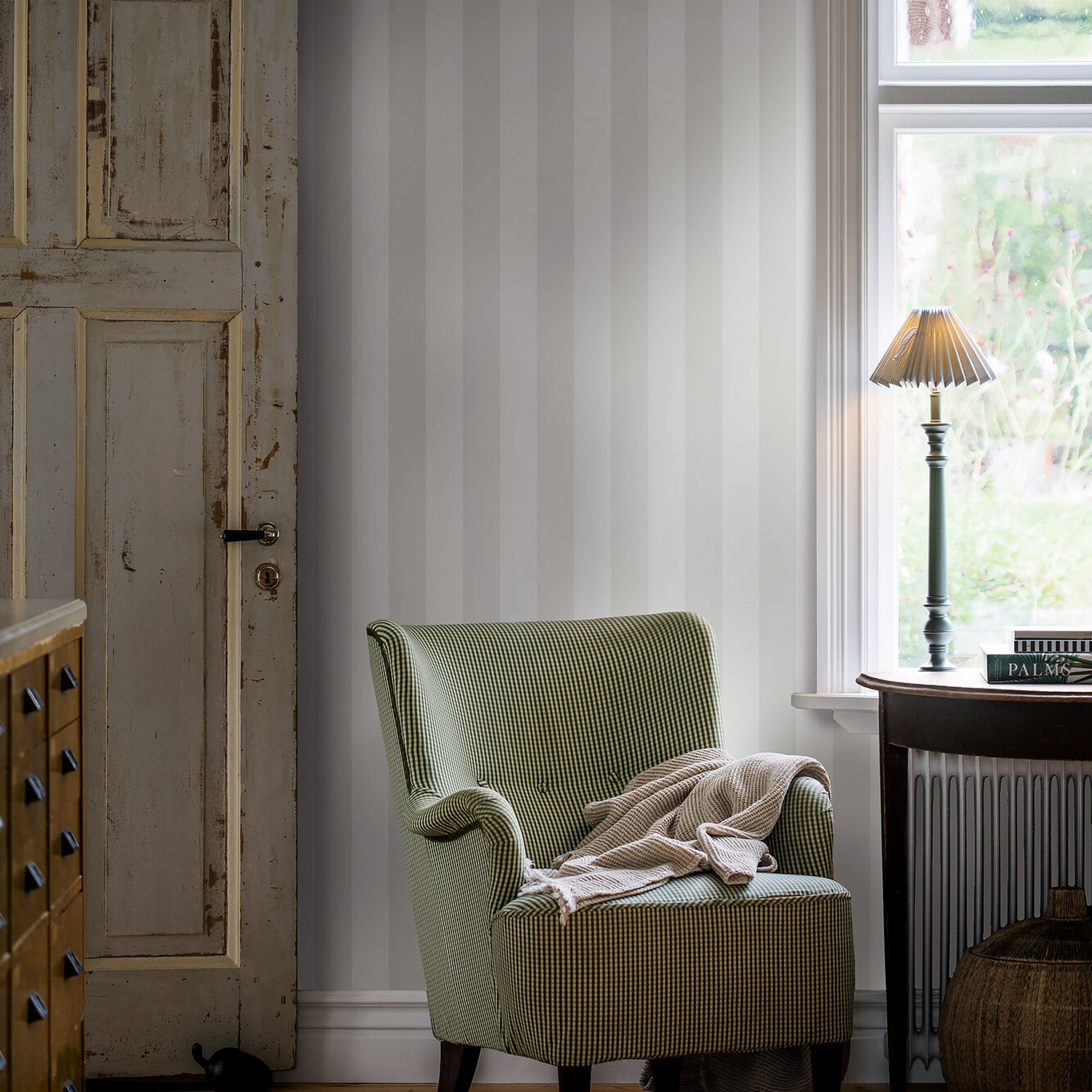 Schumacher Falsterbo Stripe Bone Wallpaper 7687