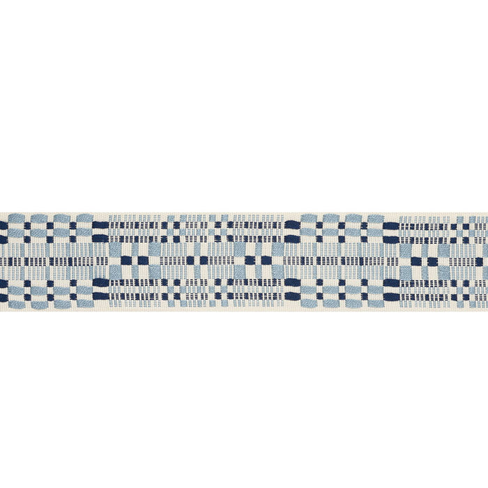 Schumacher Brimfield Tape Blues Trim Sample 76950