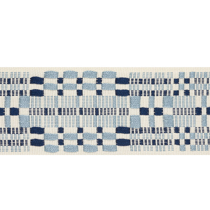 Schumacher Brimfield Tape Blues Trim Sample 76950