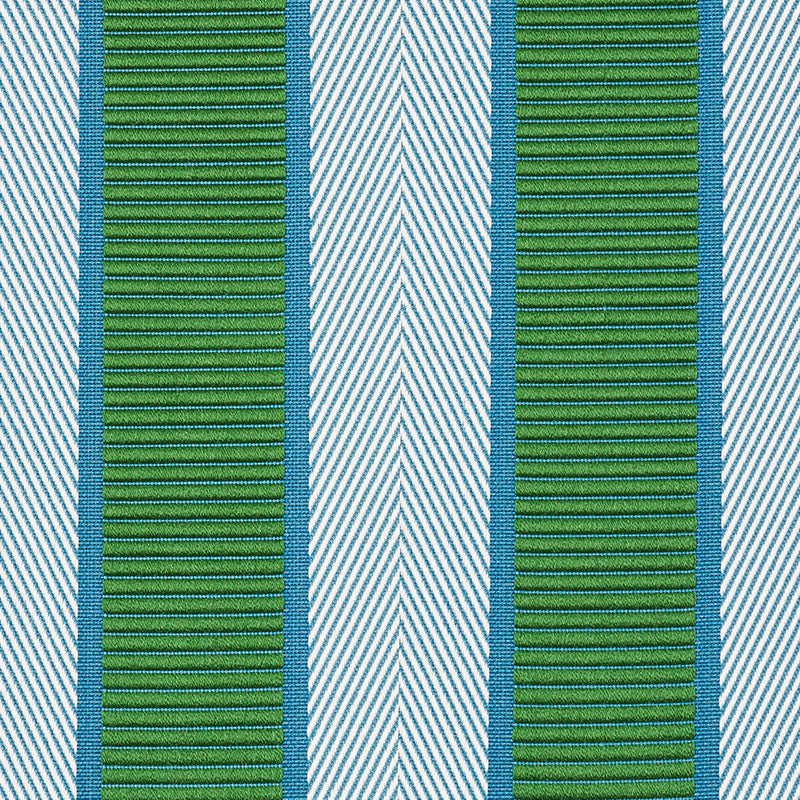 Schumacher Ribbon Stripe Emerald Fabric 77100