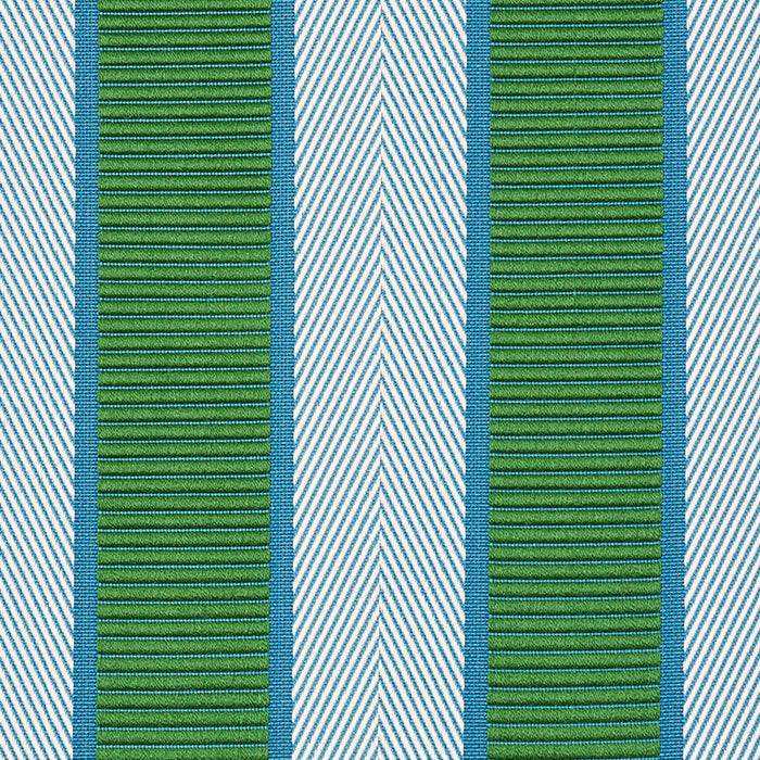 Schumacher Ribbon Stripe Emerald Fabric Sample 77100