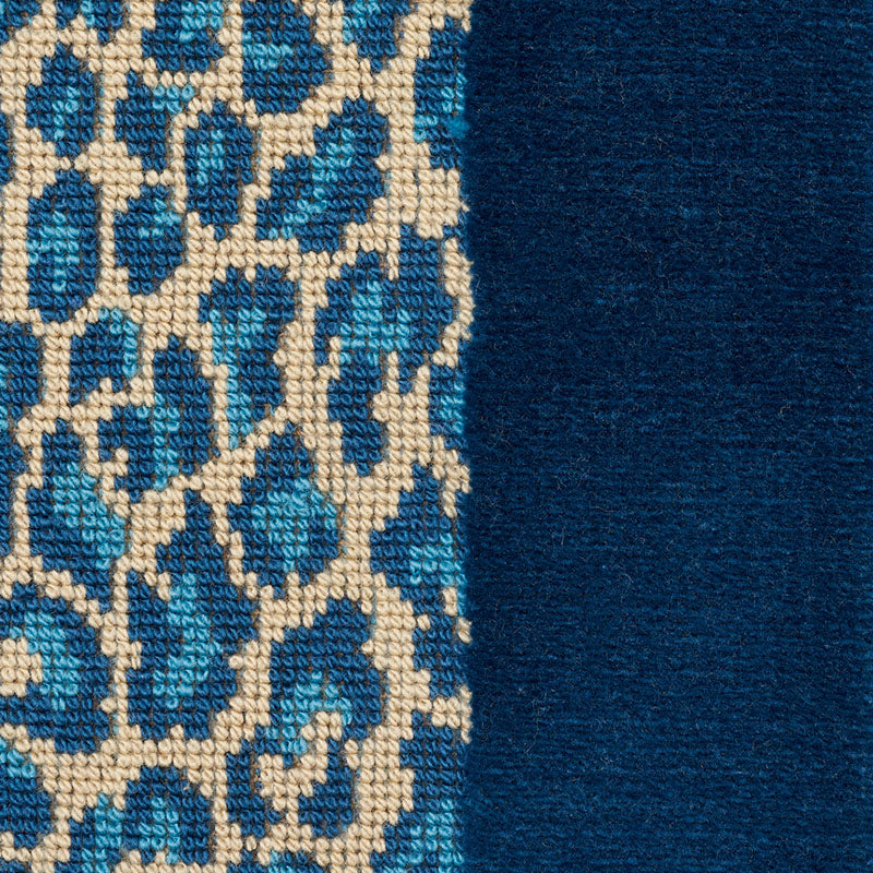 Schumacher Guepard Stripe Velvet Mediterranean Fabric 77140